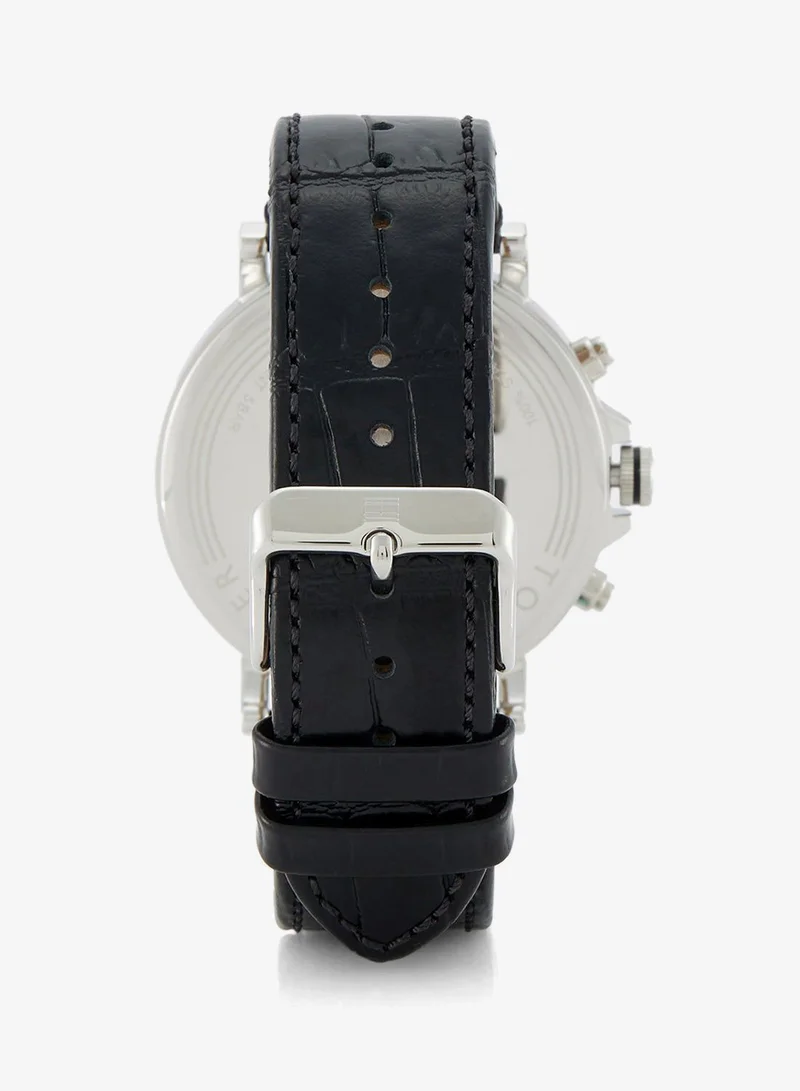 Tommy Hilfiger  Mens Analog Multifunction Quartz Watch With Black Leather Strap - 1710381 for Men | Best Price UAE