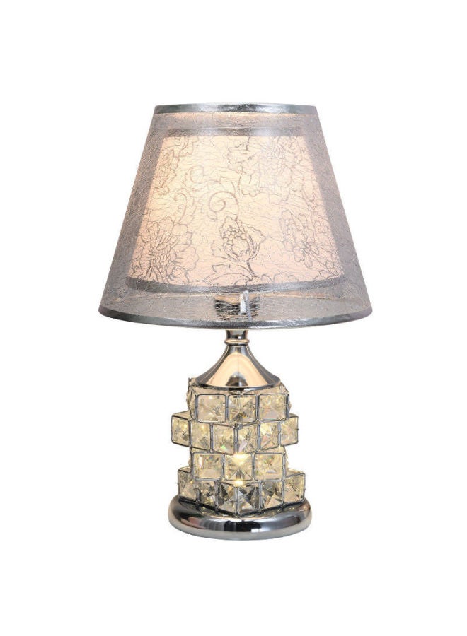 Generic European-style Crystal Table Lamp Bedroom Bedside Lamp Household Simple Modern Warm Romantic Wedding Decorative Bedside Table Lamp-Colour:Light Luxury And Elegant Silver-dimming Switch + 5 Watt Special Dimming Led  - Image 1