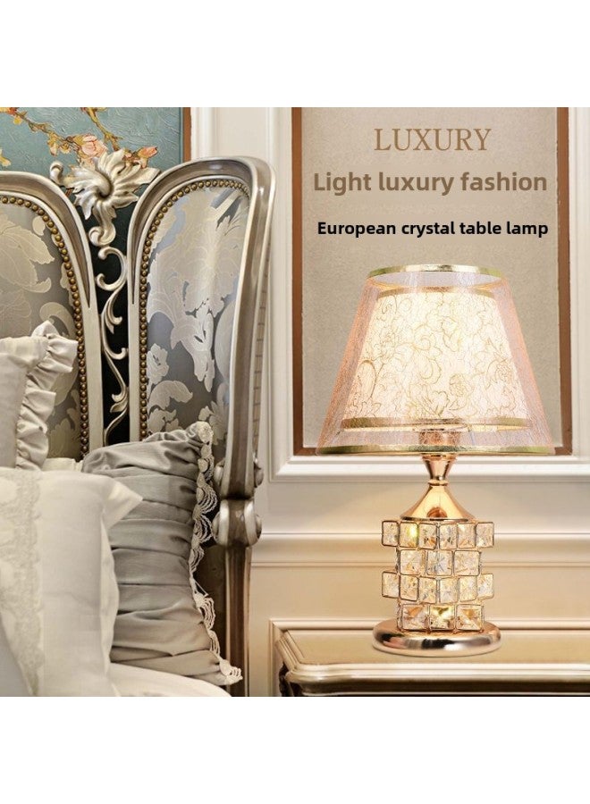 Generic European-style Crystal Table Lamp Bedroom Bedside Lamp Household Simple Modern Warm Romantic Wedding Decorative Bedside Table Lamp-Colour:Light Luxury And Elegant Silver-dimming Switch + 5 Watt Special Dimming Led  - Image 4