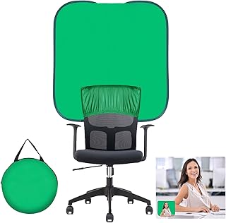 GRABADO GRABADO Green Screen Background,Portable Green Screen Chair 40 IN,Collapsible Small Greenscreen Backdrop with  - Image 1