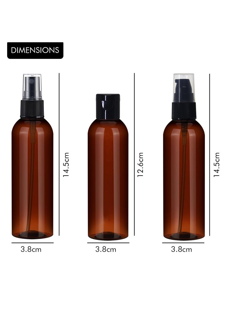 nsb herbals Combo Of 350 ml Amber Plastic Empty All Black Mist Spray Pump Flip Top Cap  Serum Bottles For SanitizerPerfumeRose WaterTravelDiy ProductsRefillable Reusable
