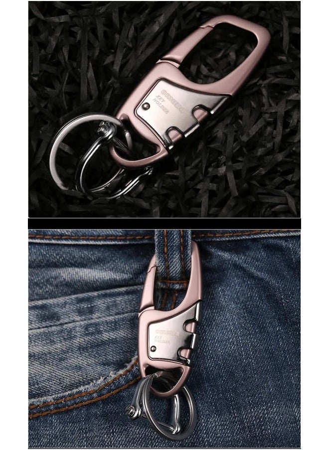 TechPro Antique Hook Locking Silver Metal Key Ring Key Chain For Gift Boys Girls & Friends  - Image 5