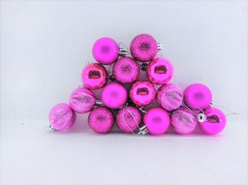 Mahdiya Mahdiya Christmas Hanging Balls Ornaments Special Decoration for Tree and House Church Office 4 Glitter Ball 4 Mate Balls 4 Shining Balls and 4 Special Balls Total 16ps PinkRose - Image 1