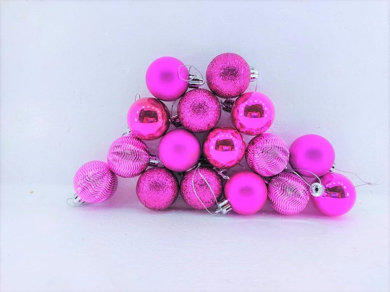Mahdiya Mahdiya Christmas Hanging Balls Ornaments Special Decoration for Tree and House Church Office 4 Glitter Ball 4 Mate Balls 4 Shining Balls and 4 Special Balls Total 16ps PinkRose - Image 2