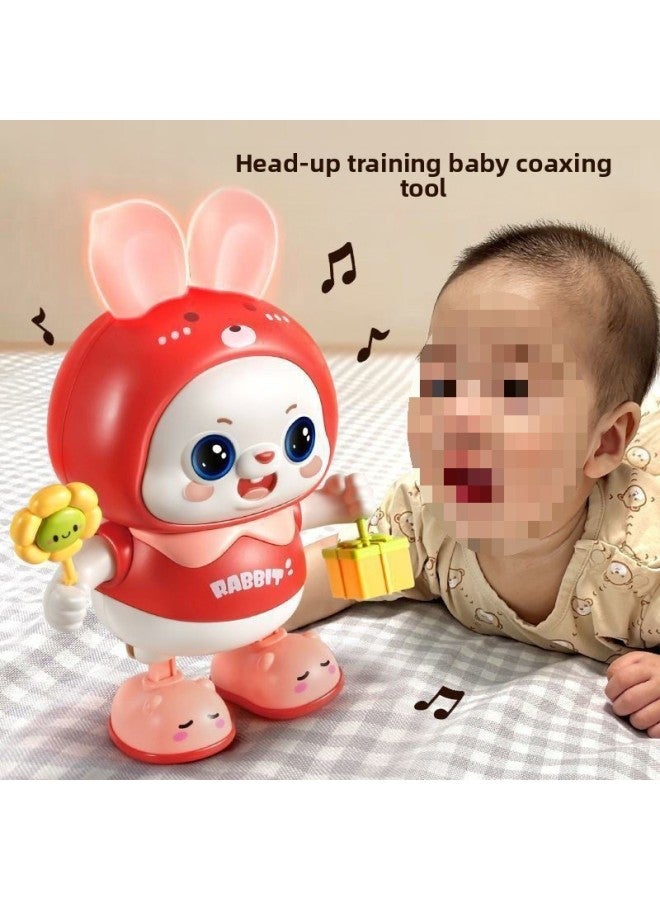 Jo Douyin's Same Electric Dancing Rabbit Toy Baby Practice Raising Head And Turning Over To Crawl With Sound And Moving Kidsren's Gift-Color:Color Box 1 Song (blue) Dancing Rabbit-Proportion:Battery - Image 3