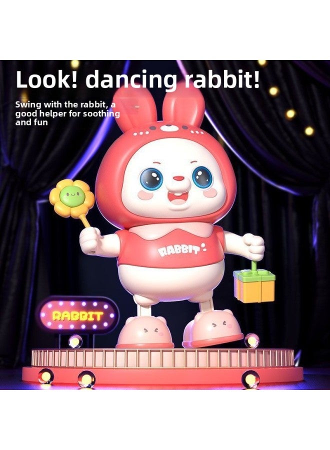 Jo Douyin's Same Electric Dancing Rabbit Toy Baby Practice Raising Head And Turning Over To Crawl With Sound And Moving Kidsren's Gift-Color:Color Box 1 Song (blue) Dancing Rabbit-Proportion:Battery - Image 5