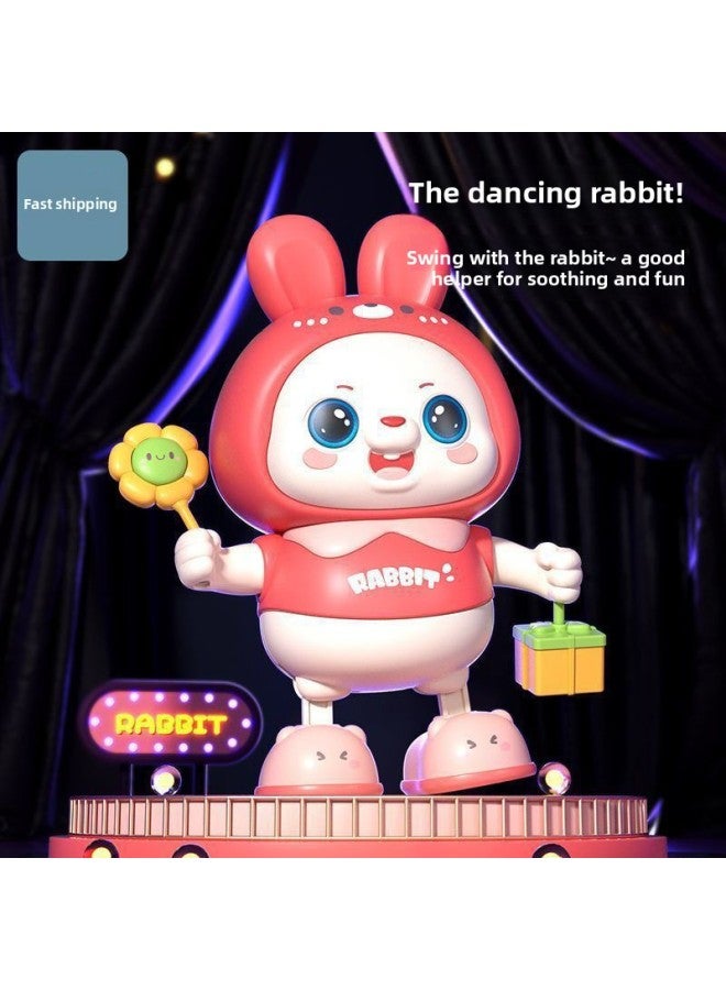 Jo Douyin's Same Electric Dancing Rabbit Toy Baby Practice Raising Head And Turning Over To Crawl With Sound And Moving Kidsren's Gift-Color:Color Box 1 Song (blue) Dancing Rabbit-Proportion:Battery - Image 4