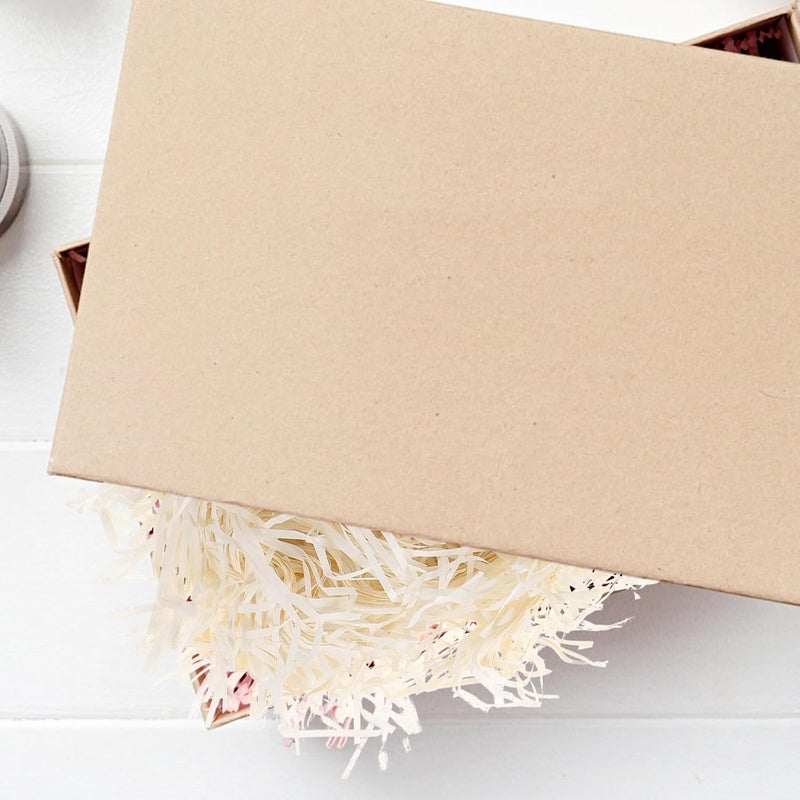 GRIRIW Shredded Paper Box Filler and Packaging Filler, 2pcs White and Cream Crinkle Cut Paper, Decorative Basket Stuffing for Party Supplies and DIY Wrapping - Image 3