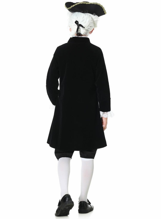 GRAJTCIN Kids Colonial Costume for Boys Historical Halloween George Washington Hamilton Costume 18th Century Outfit Black 5-6 Years - Image 4