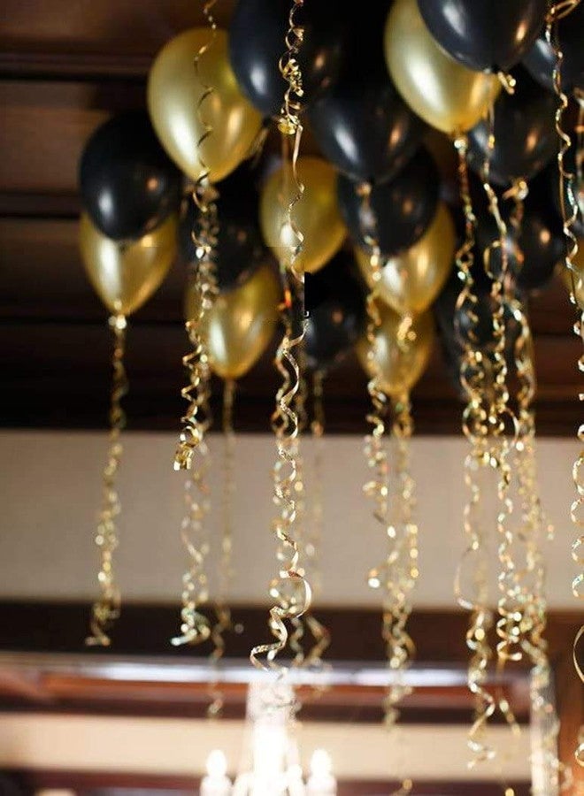 HEMITO Premium Metallic Latex Balloons Pack of 50 Golden, Black Balloons for Decoration (Golden, Black, Pack of 50) - Image 2
