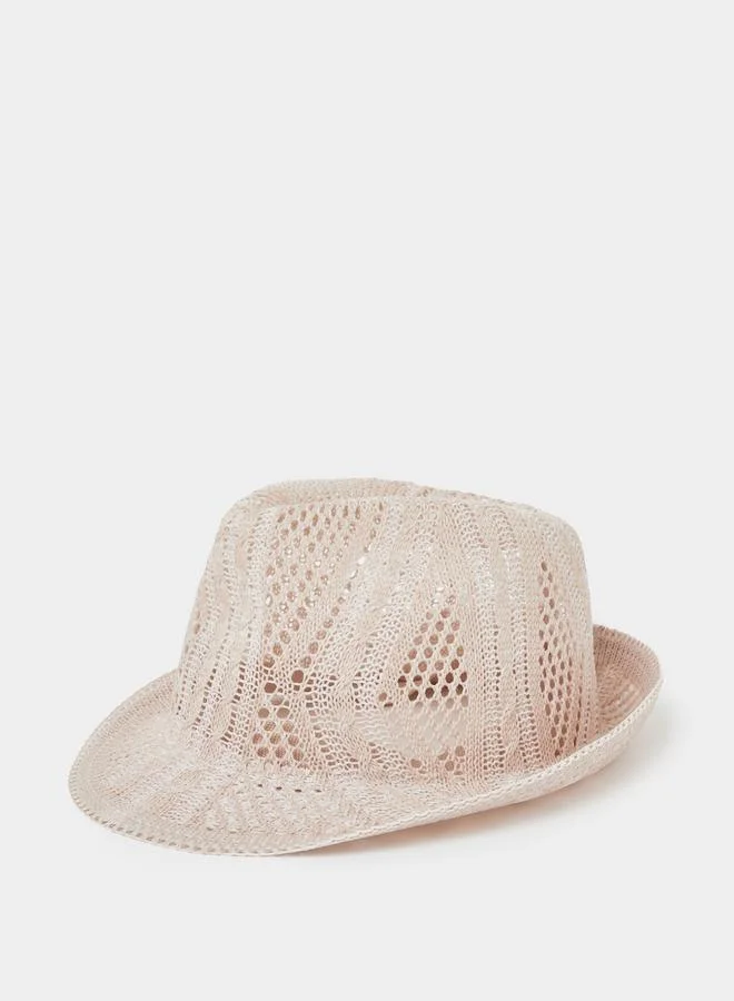 Cut-Out Patterned Hat