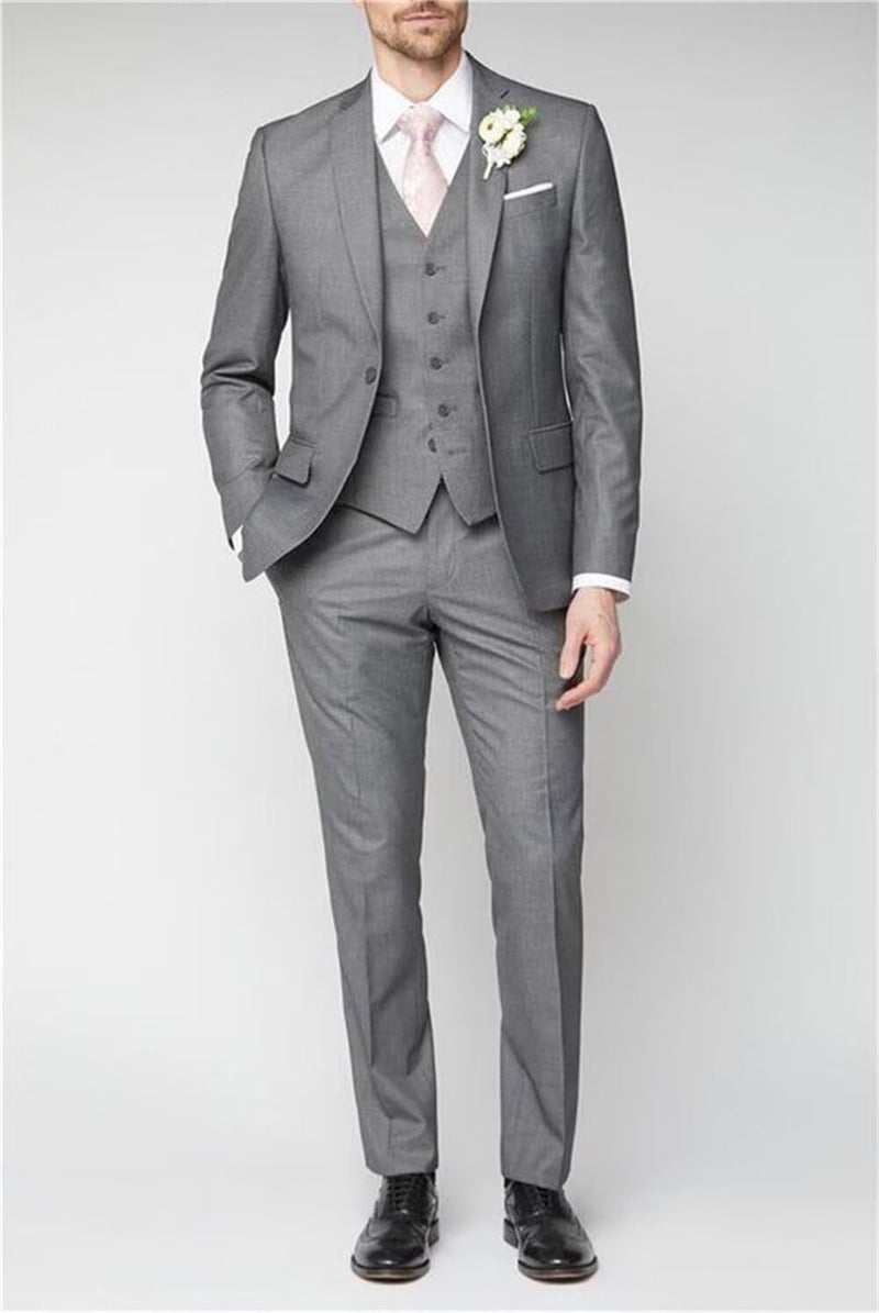 Wangyue Mens Suits 3 Piece Slim Fit Sage Suits for Men Wedding Prom Tuxedo Formal Business Suit for Men,XL - Image 2