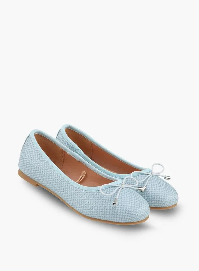 Little Missy Girls Checkered Ballerina Shoes With Bow Accent