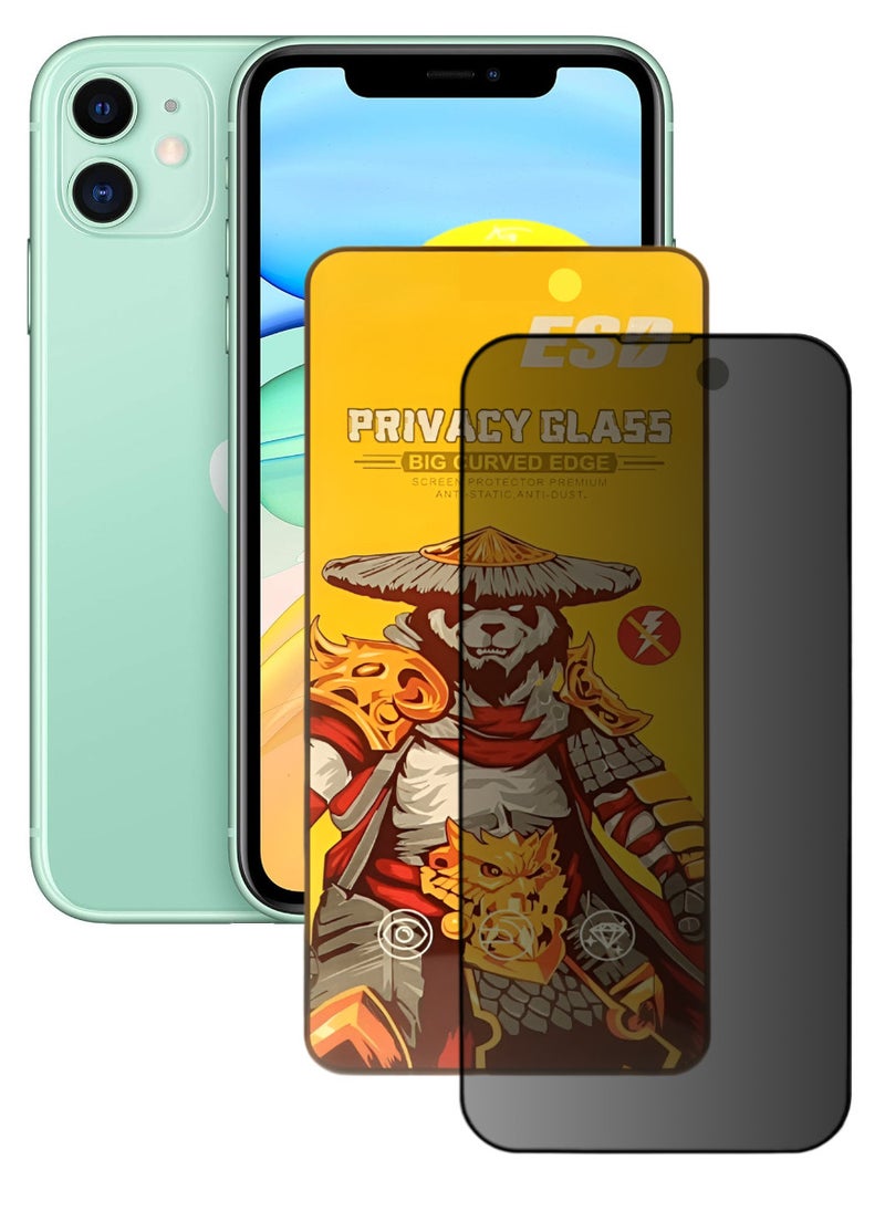 ESD Tempered Dustproof Privacy Glass Screen Protector Compatible For iPhone 11 - Image 1