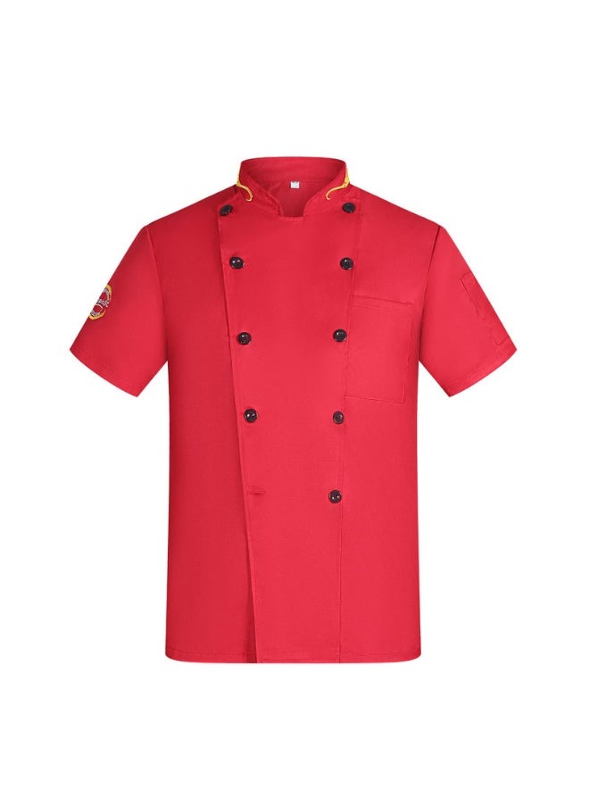 NIBEMINENT Professional Short Sleeve Chef Jacket for Food Service Industry Restaurant Uniform Chef Uniform Chef Coat  - Image 1