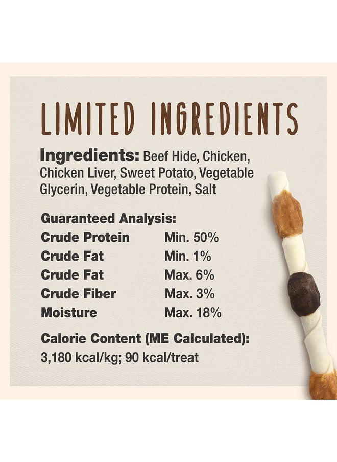 Cadet Cadet Gourmet X-Large Triple-Flavored Beef Hide Shish Kabob Dog Treats - Healthy & Natural Chicken, Liver, and Sweet Potato Dog Treats for Dogs Over 30 Lbs., 10 in. (15 Count)  - Image 4