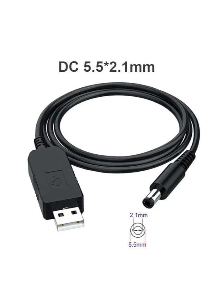 كابل للراوتر باستخدام باور بانك محول طاقة 5 فولت إلى 12 فولت، كابل USB إلى منفذ USB (5.5×5.1 ملم) - مثالي لتشغيل الراوتر من الباور بانك!، لمكبرات الصوت - Image 2