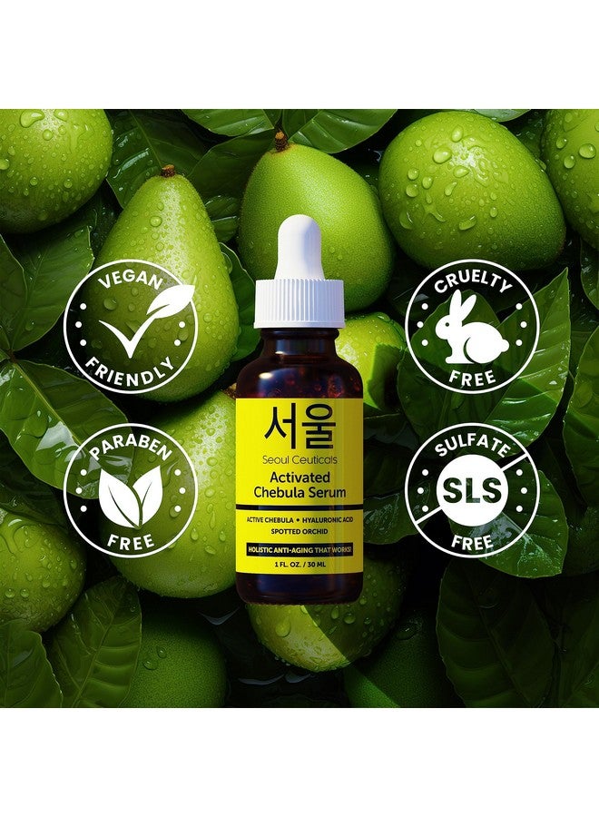 seoulceuticals SeoulCeuticals Chebula Active Serum for Face - Korean Skin Care Anti Aging Natural K Beauty Skincare With Hyaluronic Acid + Spotted Orchid for Healthy, Youthful Glowing Skin 1oz - Image 3