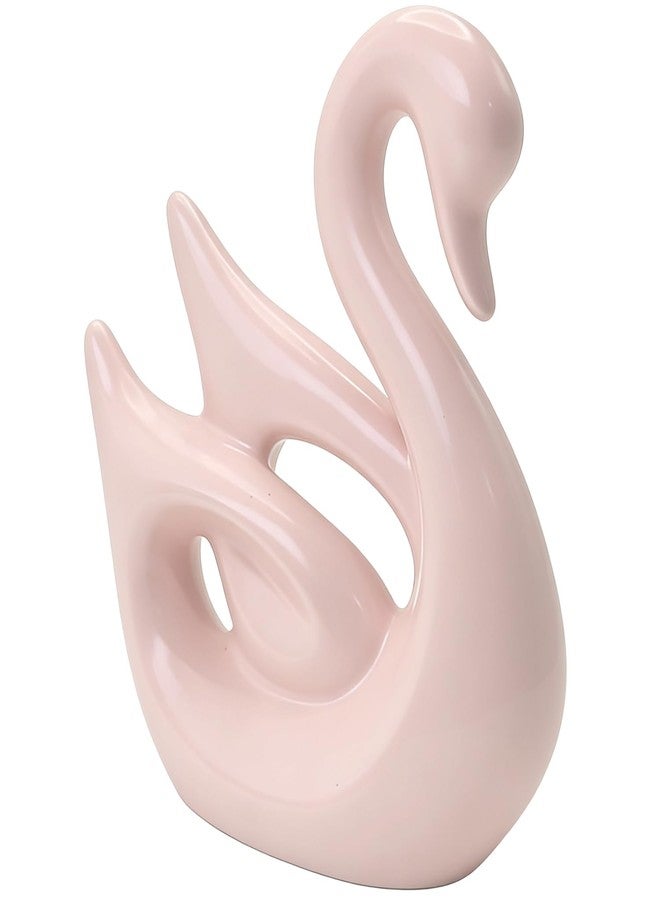 KIKITOY Pink Ceramic Swan Figurine - Elegant Modern Home Decor for Living Room, Office Desk, Bookshelf, Anniversary, Birthday, Housewarming Present (Swan-002) - Image 4