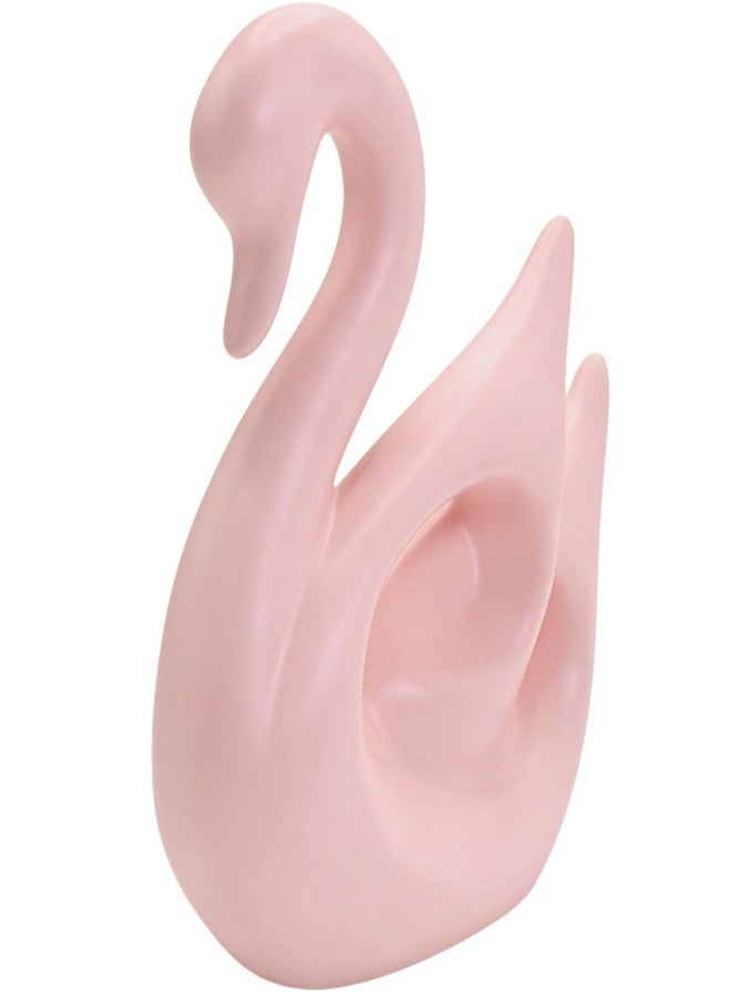 KIKITOY Pink Ceramic Swan Figurine - Elegant Modern Home Decor for Living Room, Office Desk, Bookshelf, Anniversary, Birthday, Housewarming Present (Swan-002) - Image 3
