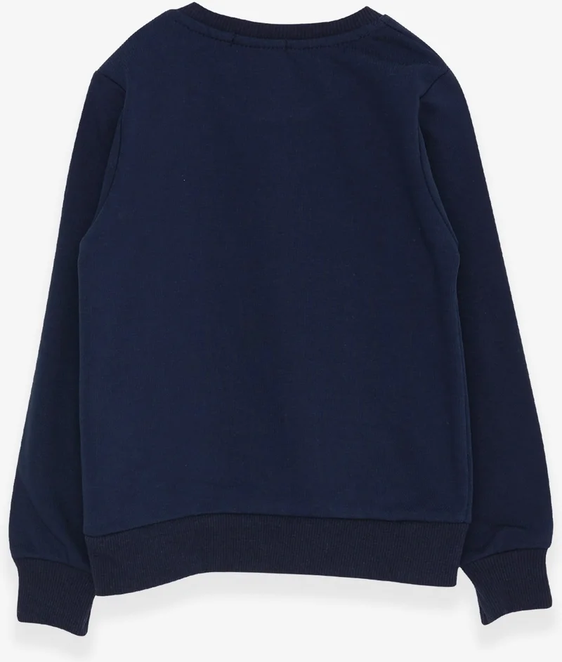 Breeze Boy's Sweatshirt with Text Printed, Age 2-6, Navy Blue