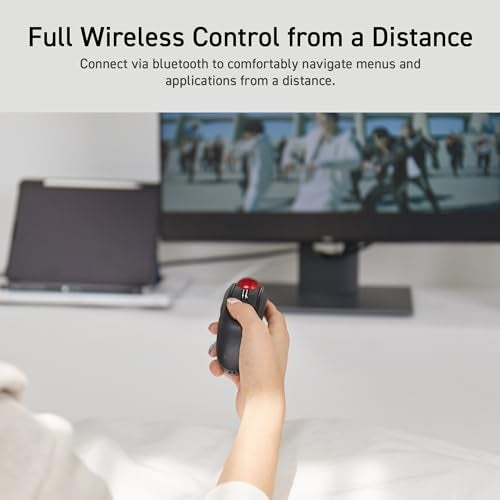 ELECOM Relacon Handheld Trackball Pointer, Ergonomic Thumb Mouse for Right or Left Hand, Bluetooth, 10 Buttons for TV, Presentation, Game, PC & MAC - Image 5