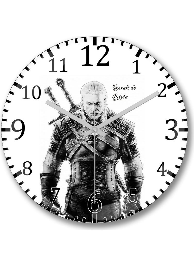 Baskı Dükkanı Print Shop The Witcher Wall Clock Curved Real Glass (2)  - Image 1