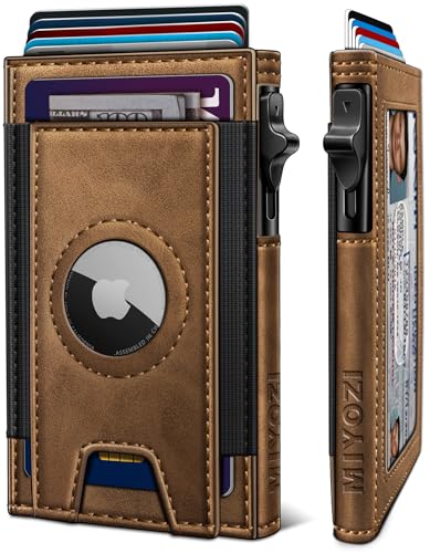 miyozi Airtag Wallet for Men Slim Pop Up Credit Card Holder RFID Blocking Mens Minimalist wallet for 79 Cards ID Window with Gift Box - Image 1