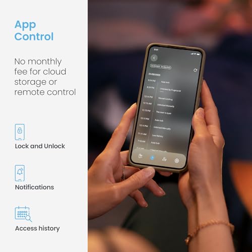 Lockly Secure Plus Bluetooth Smart Door Lock, Keyless Entry with PIN Genie® Digital Keypad, 3D Biometric Fingerprint Sensor Front Door Lock with Handle, Voice Control & Auto Lock - Latch Edition - Image 5