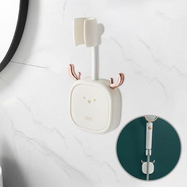 NVF Cute Deer Shower Rack Universal 360 Degree Adjustable Rotatable Removable Shower Head Bracket Handheld Bracket Adjustable Height Shower Holder - Image 3