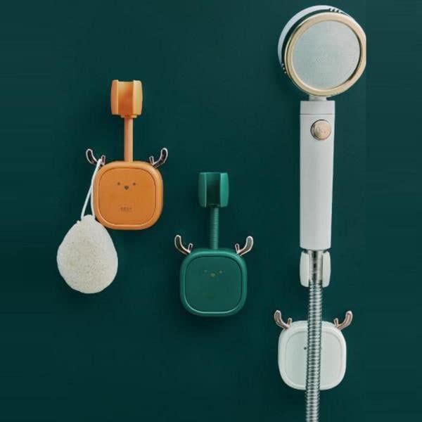 NVF Cute Deer Shower Rack Universal 360 Degree Adjustable Rotatable Removable Shower Head Bracket Handheld Bracket Adjustable Height Shower Holder - Image 5