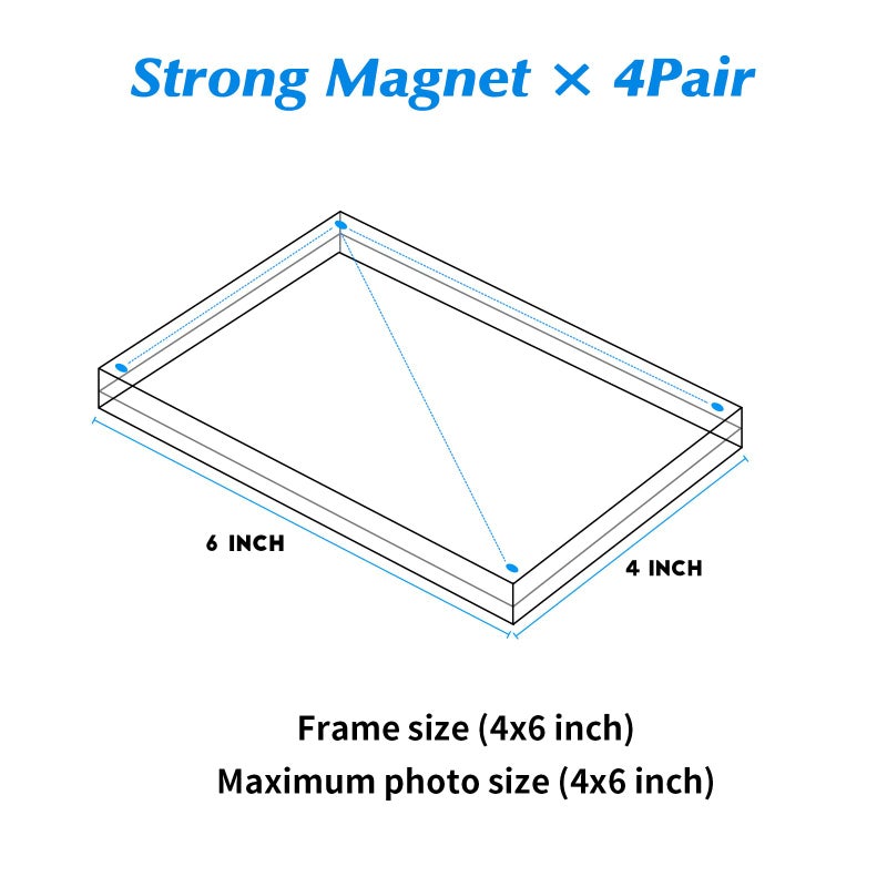 جويوفيب Juoifip Acrylic Picture Frame 4x6 inch 5 Pack Pack Clear Magnetic Photo Frames Double Side Amealing Frame - Image 2