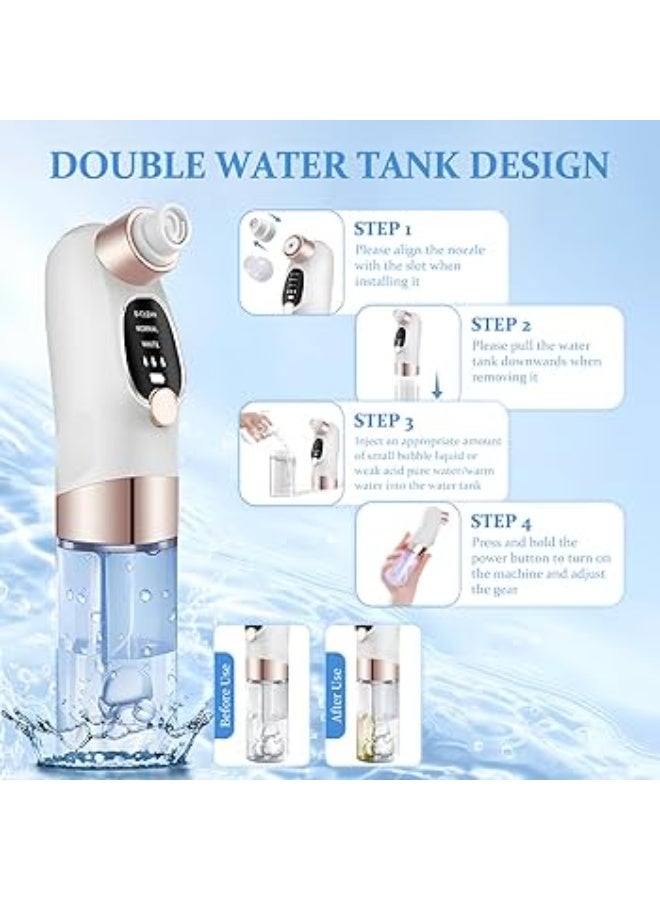 Blackhead Remover Vacuum, Electric Pore Cleaner with 3 Adjustable Suction Levels, 6 Replaceable Suction Heads, USB-C Rechargeable Facial Pore Vacuum for Blackhead &Oil Removal - Image 3