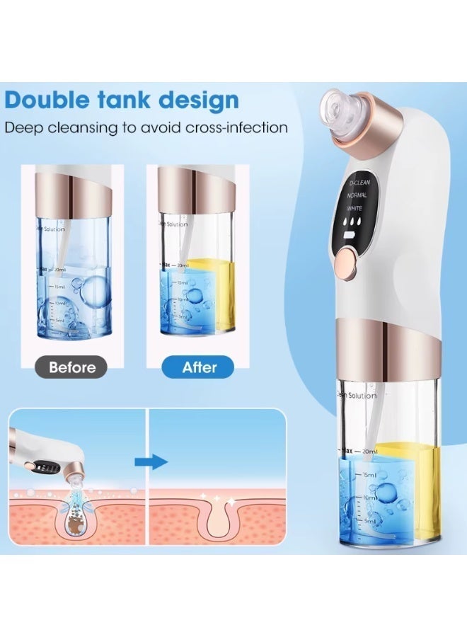 Blackhead Remover Vacuum, Electric Pore Cleaner with 3 Adjustable Suction Levels, 6 Replaceable Suction Heads, USB-C Rechargeable Facial Pore Vacuum for Blackhead &Oil Removal - Image 4