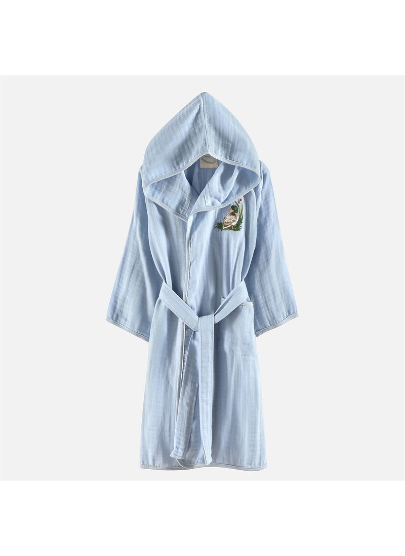 Miespiga Duck Embroidered Children's Muslin Bathrobe  - Image 1