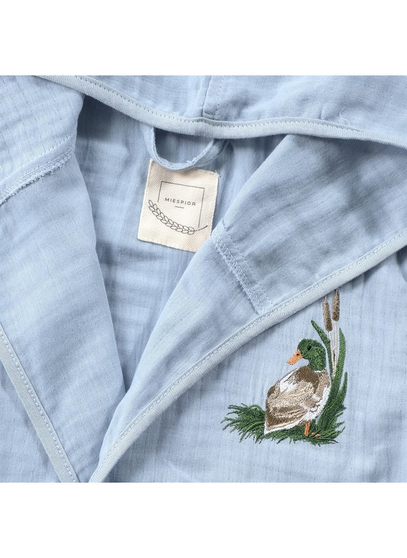 Miespiga Duck Embroidered Children's Muslin Bathrobe  - Image 2