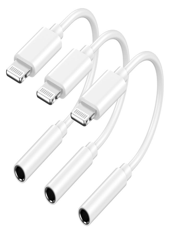 esbeecables [Apple MFi Certified] Apple Lightning to 3.5 mm Headphone Jack Adapter, 3 Pack iPhone to 3.5mm Aux Audio Cable Adapter Converter Cable Dongle Compatible for iPhone 14 13 12 11 Pro Max XS XR X 8 7 iPad - Image 1