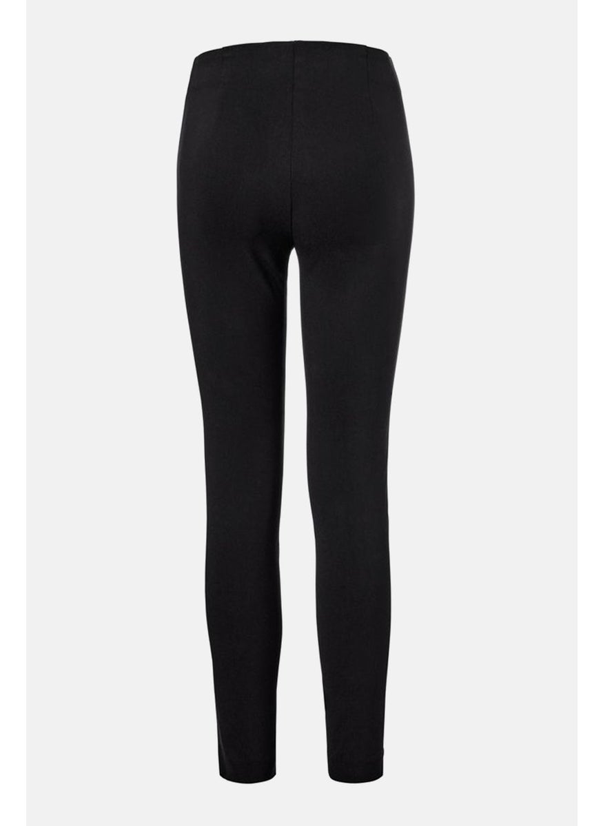 Tchibo Women Slim Fit Solid  Stretchable Trouser Pants, Black  - Image 2