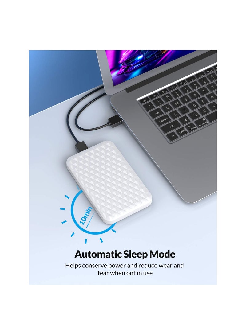 حافظة قرص صلب 2.5 بوصة، SATA إلى USB 3.0 لـ 7/9.5 مم SSD/HDD حتى 6TB، تصميم بدون أدوات، دعم UASP، معدل نقل 5Gbps، متوافقة مع ويندوز/ماك/لينكس (أبيض) - Image 4