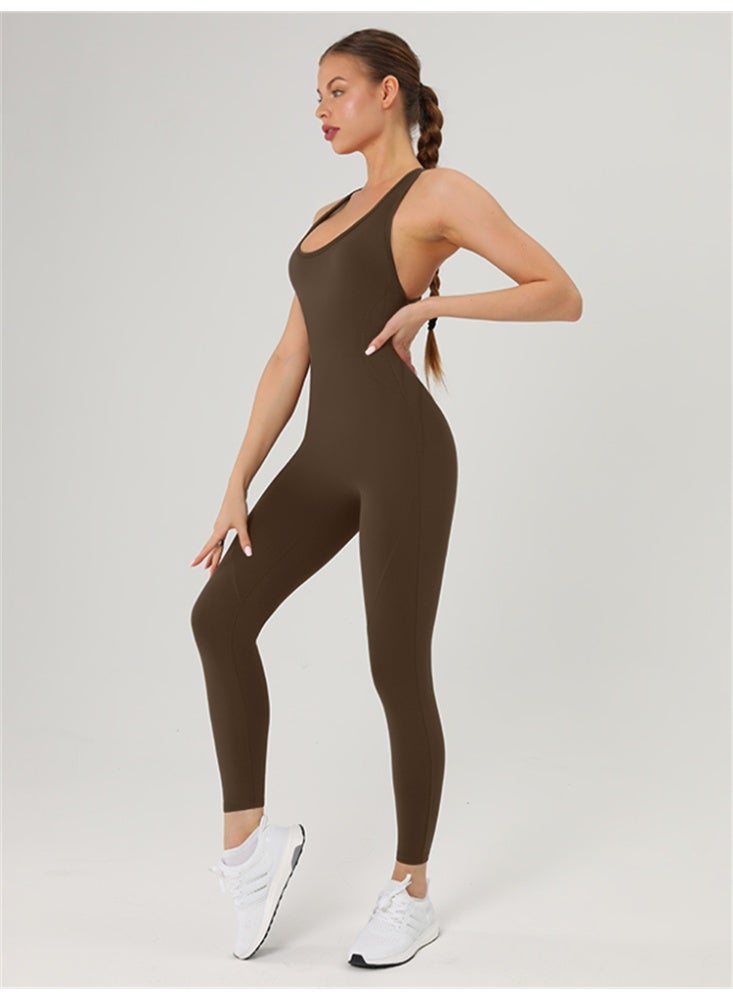 عام جمبسوت رياضي نسائي مفتوح الظهر ، رومبير يوجا ، بدلة لياقة بدنية ، قطعة واحدة - Image 2