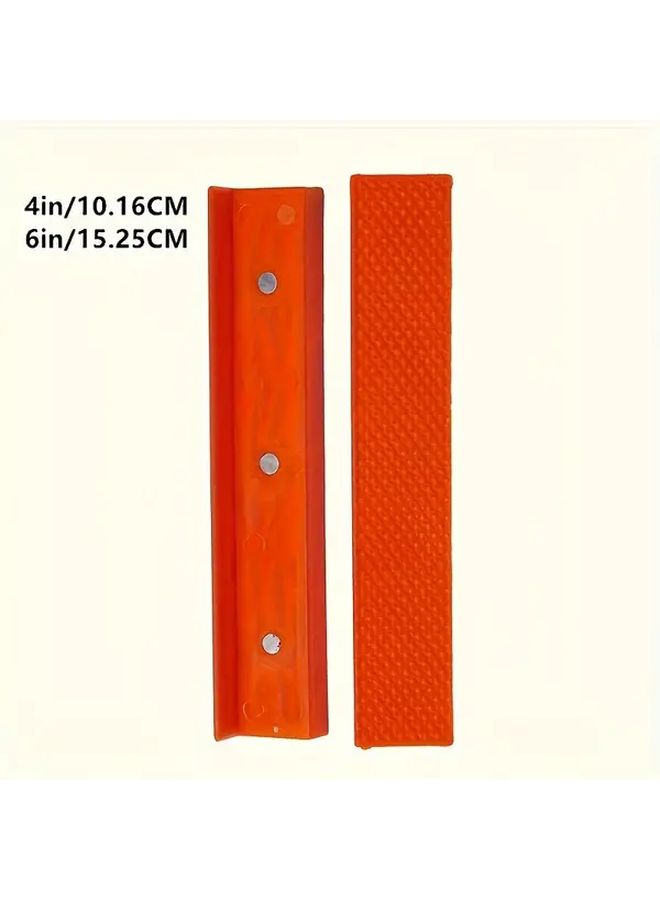 2pcs 4 Inch Magnetic Soft Rubber Tiger Clamp Pads Durable PP Material No Residue Multifunctional Bench Vise Pads for Metalworking Protects Workpieces Red and Black - Image 5