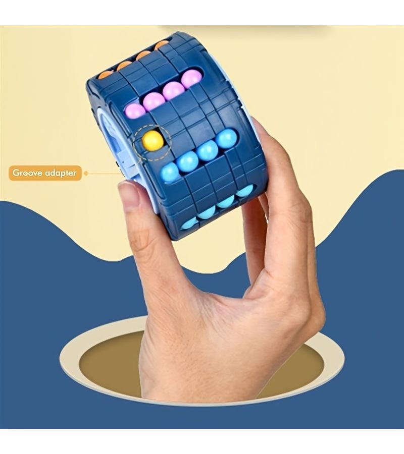 3D Cylindrical Cube Toys Magic Bean Gyro Spinning Slider Puzzle Game Children Educational Toys Red Halloween Christmas Thanksgiving Gifts - Image 3