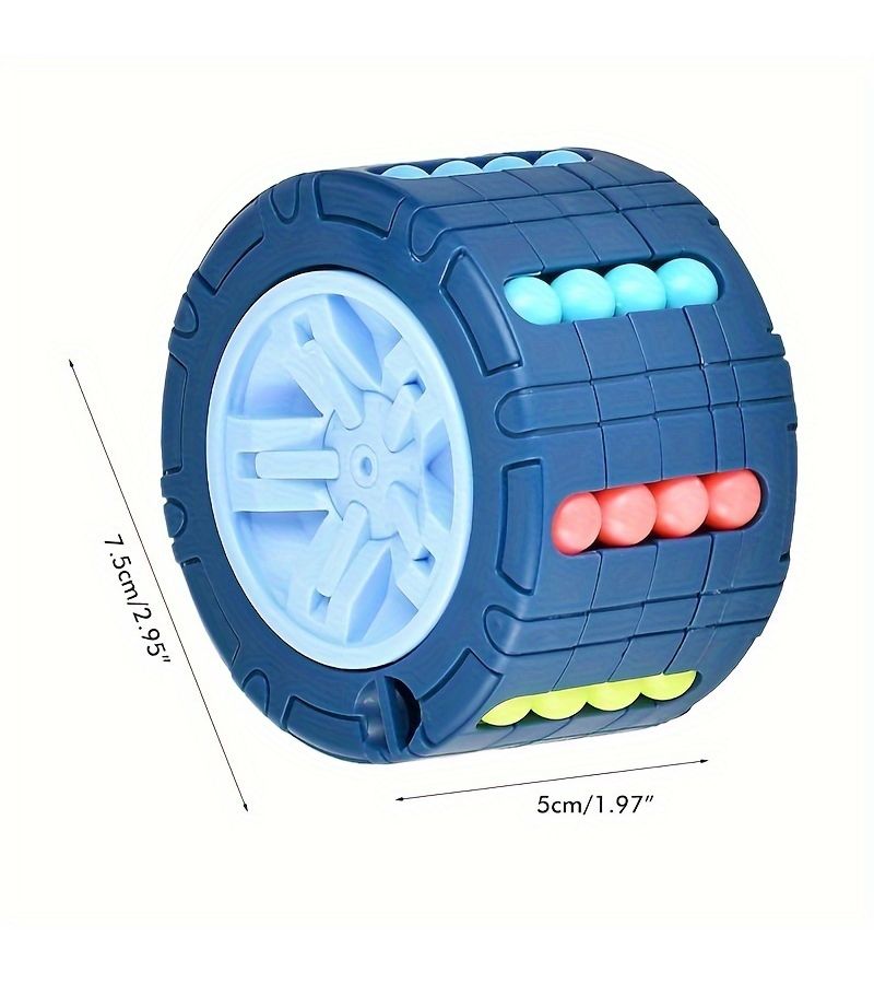 3D Cylindrical Cube Toys Magic Bean Gyro Spinning Slider Puzzle Game Children Educational Toys Red Halloween Christmas Thanksgiving Gifts - Image 2