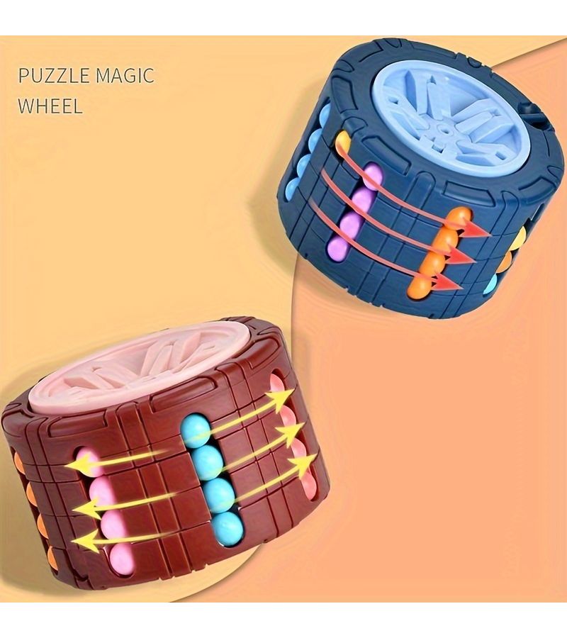 3D Cylindrical Cube Toys Magic Bean Gyro Spinning Slider Puzzle Game Children Educational Toys Red Halloween Christmas Thanksgiving Gifts - Image 5