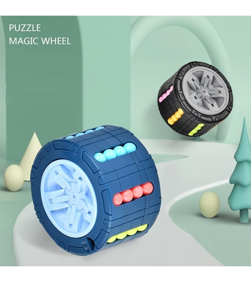 3D Cylindrical Cube Toys Magic Bean Gyro Spinning Slider Puzzle Game Children Educational Toys Red Halloween Christmas Thanksgiving Gifts - Image 4