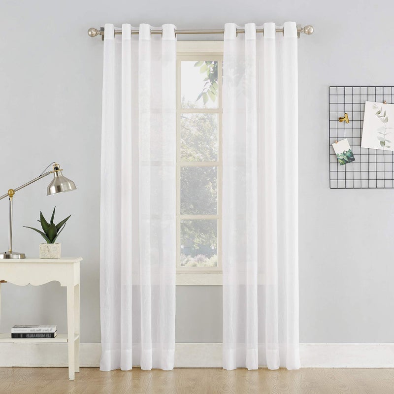 No 918 Erica Crushed Sheer Voile Grommet Curtain Panel 8400 x 5100