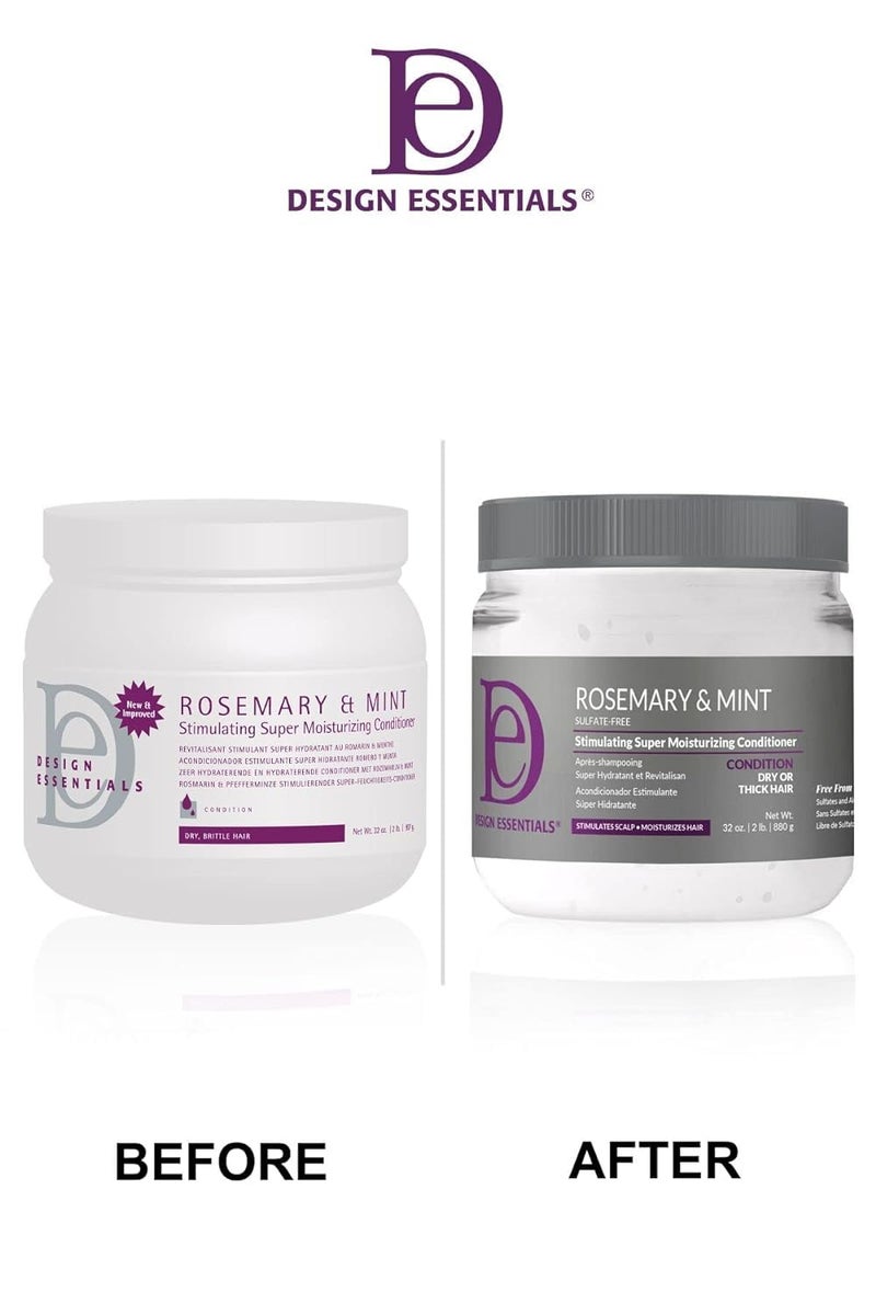 Design Essentials Rosemary & Mint Stimulating Super Moisturizing Conditioner for Dry, Thick, or Brittle Hair; Sulfate-Free, Stimulates Scalp, Moisturizes Hair, 32 Oz - Image 2