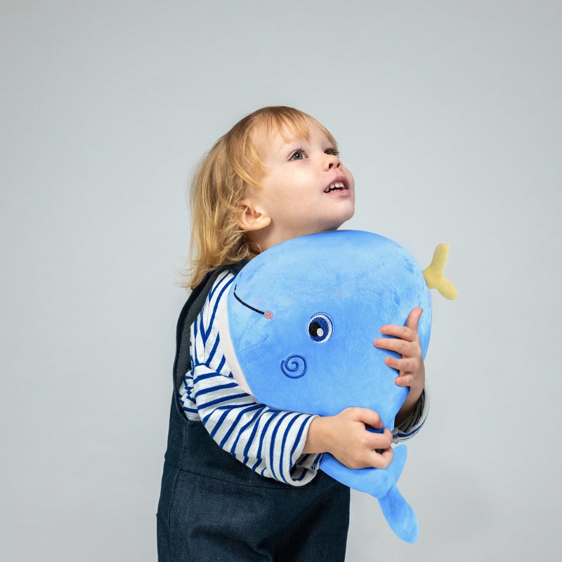MUPI Squirting Whale Plush Toy Plush Pillow Whale Stuffed Animals 10 inches Plush Pillow - Shark Humpback and Jellyfish Stuffed Animals - Ocean Decor and Toys (Sky Blue) - Image 4