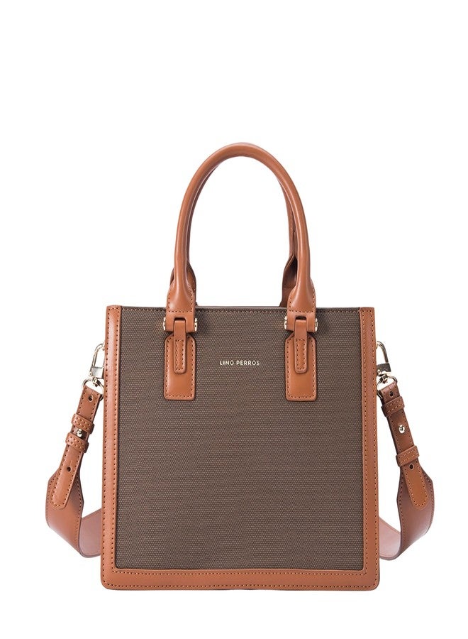 Lino Perros Monroe Petite Coffee Satchel Bag - Image 1
