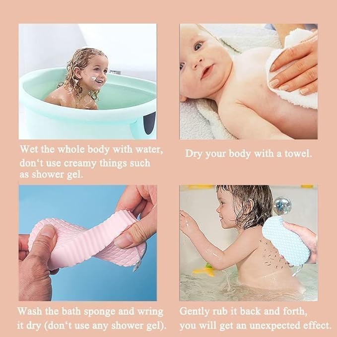 click2shop click2shop Ultra Soft Exfoliating Bath Sponge  Magic Shower Sponge  Dead Skin Remover  Gentle  Painless Scrub for Adults Kids  Pregnant Women  - Image 4